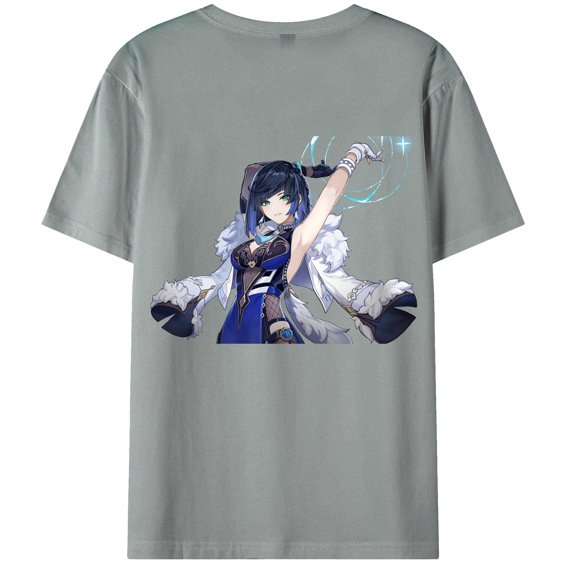 げんし神 夜兰 やらん genshin Yaran 綿100％ メンズ半袖Tシャツ（バックプリント） 通気性